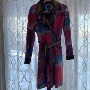 Multi color pattern coat